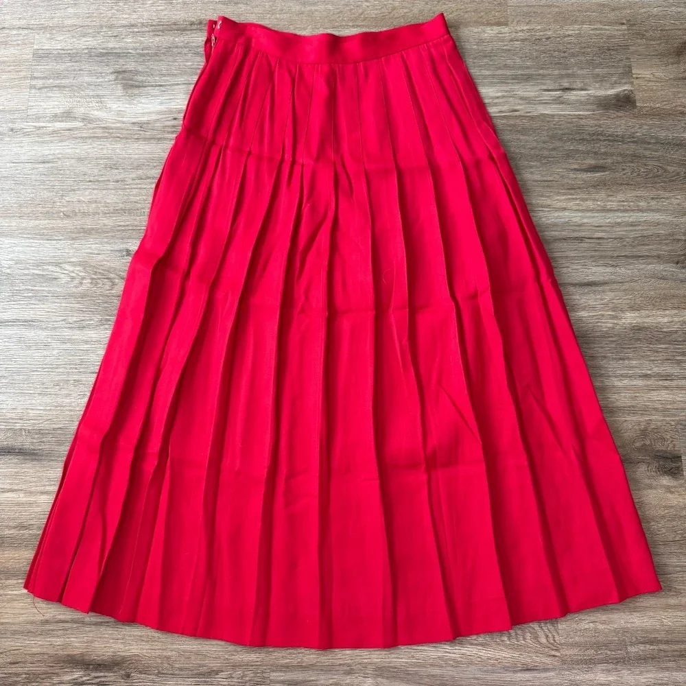 David Brooks Pleated Skirt Maxi Vintage 80s‎ | Red | Womens Size 12